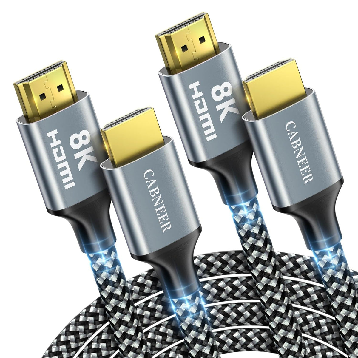 8K 12 2Pack, 48Gbps 2.1 2.1 8K 60Hz 4K 120Hz 2.2/2.3, HDMI Cable ft High Speed HDMI Cable, Braided HDMI Cable Support
