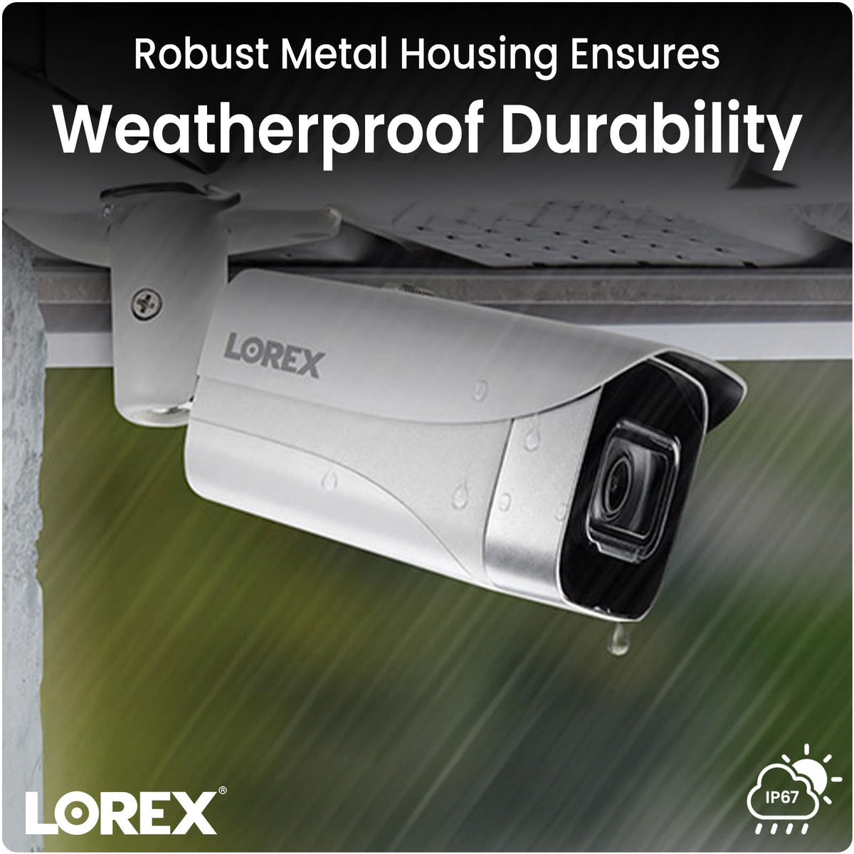 Lorex Fusion 4K Security Camera System w/ 2TB NVR - 8 Channel PoE Wired Home Security System w/Metal Bullet Camera - Color Night Vision, Privacy