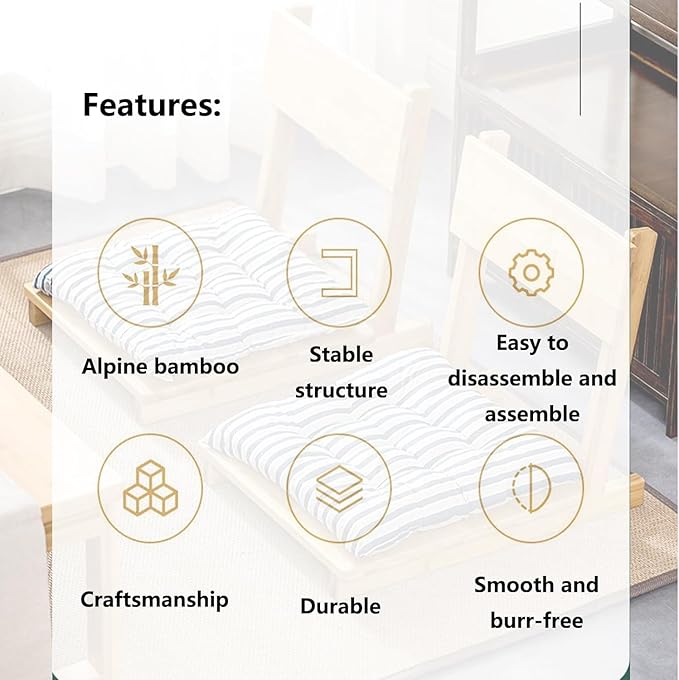BTZHY Floor Chair Portable Floor Chair Legless Tatami Chair Solid Wood Legless Reclining Chair Home Windowsill Lazy Back Chair Living Room Meditation Floor Chair(A)