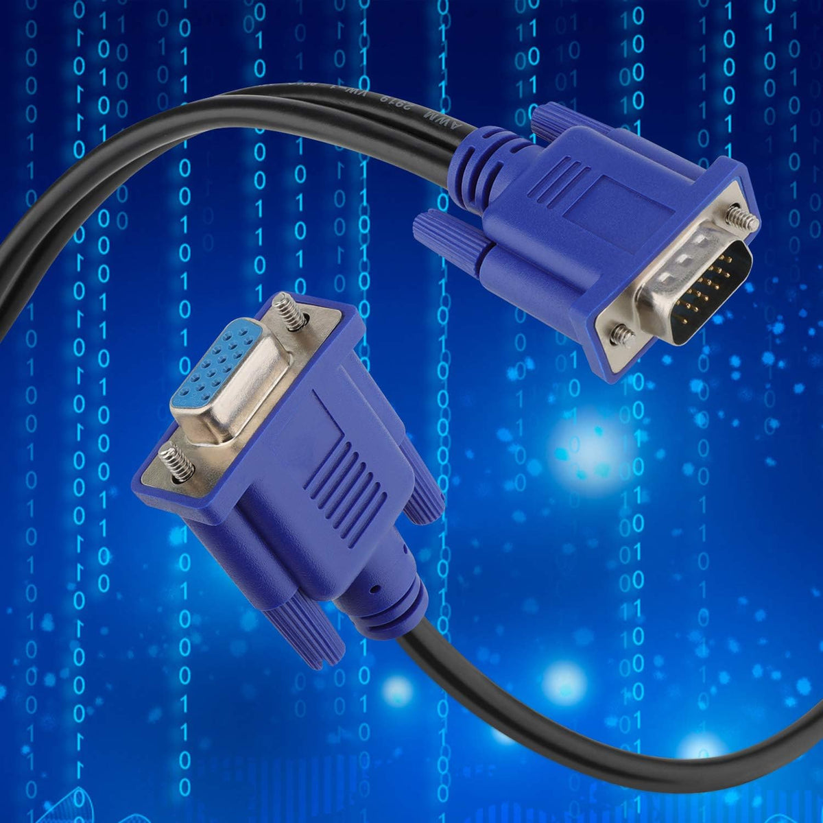 PASOW VGA Splitter Cable 1080P Dual VGA Monitor Y Cable 1 Male to 2 Female Adapter Cable Only for Screen Duplication - 1.5 Feet (No Screen Extension) - Only Work for Identical Monitor