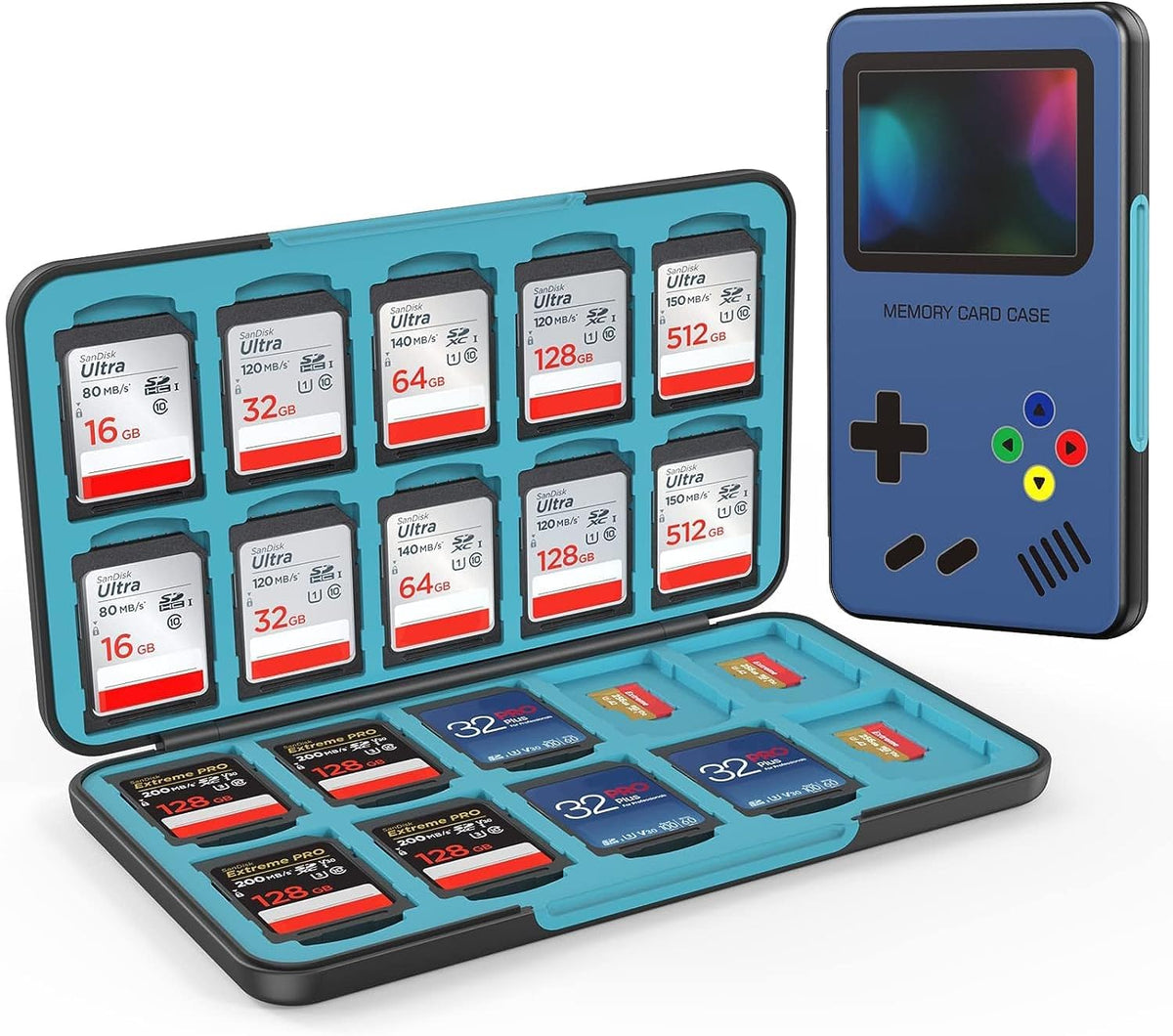 HEIYING 20 20 SD Card Holder for SD/TF Cards,Portable Memory Card Storage Case Compatible with SDXC SDHC and TF Cards