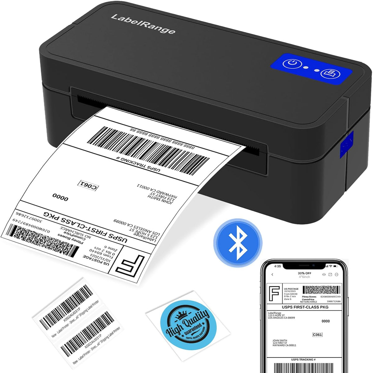 Bluetooth Thermal Label Printer for Mac, Windows, Phone, Tablet, Wireless 4x6 Shipping Label Printer for Shipping Packages, Support USPS, Ebay, Amazon, Pirate Ship