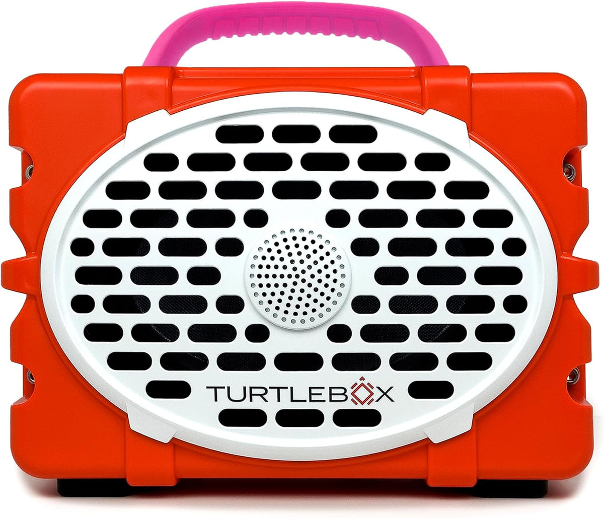 Turtlebox Original Gen 3: Portable Outdoor Bluetooth Speaker – Ultra-Loud (120dB), Waterproof (IP67), Rugged, Impact-Resistant, 3-Day Battery | Party Mode: Unlimited Pairing Stereo, Orange/Hot Pink