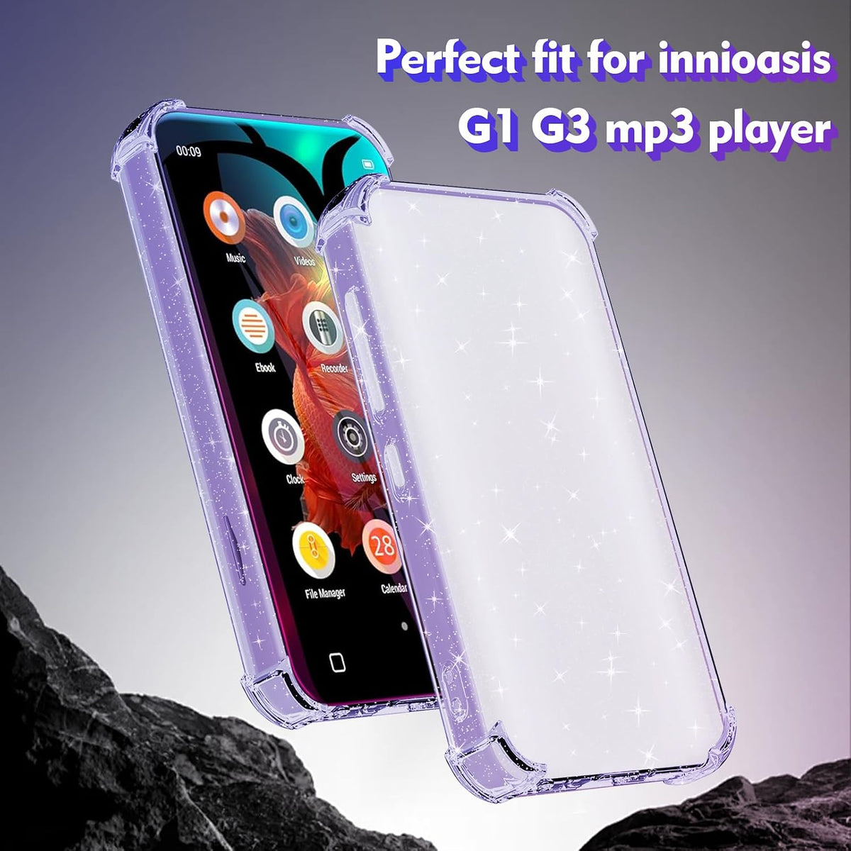 Aippdo G1 G3 Mp3 Mp3 4.0 inch Case for innioasis Player,TPU Clear Case for Player Anti-Scratch Shock Absorption Cover