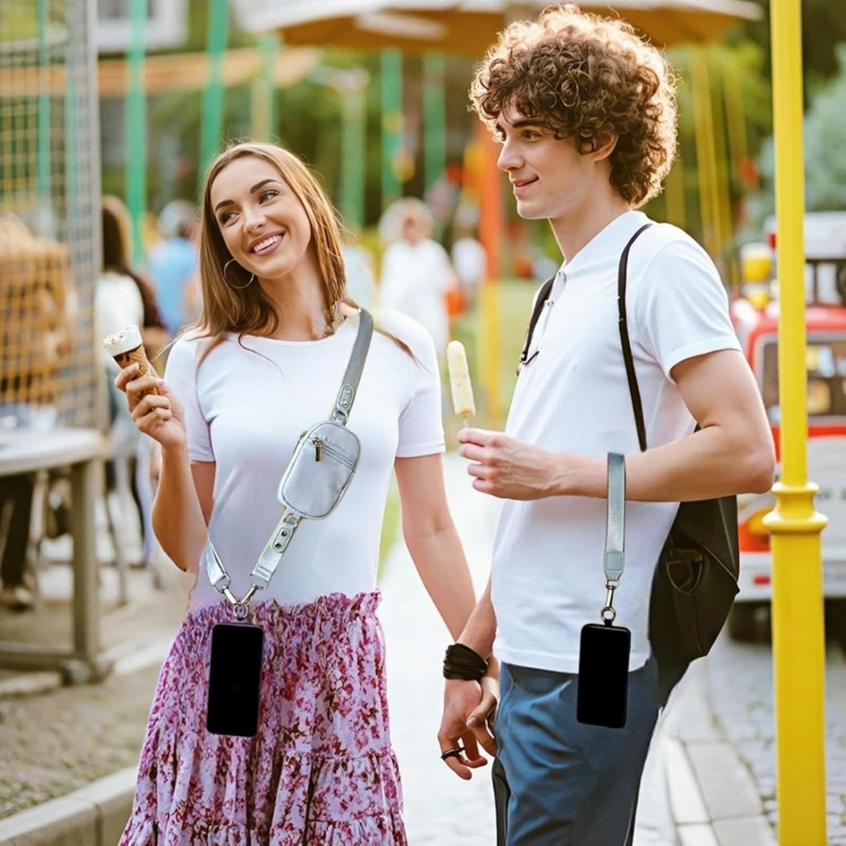 Clip and Go Strap for Phone with Wallet - Adjustable and Detachable Phone Lanyard Crossbody, Wrist Wallet for Home Travel