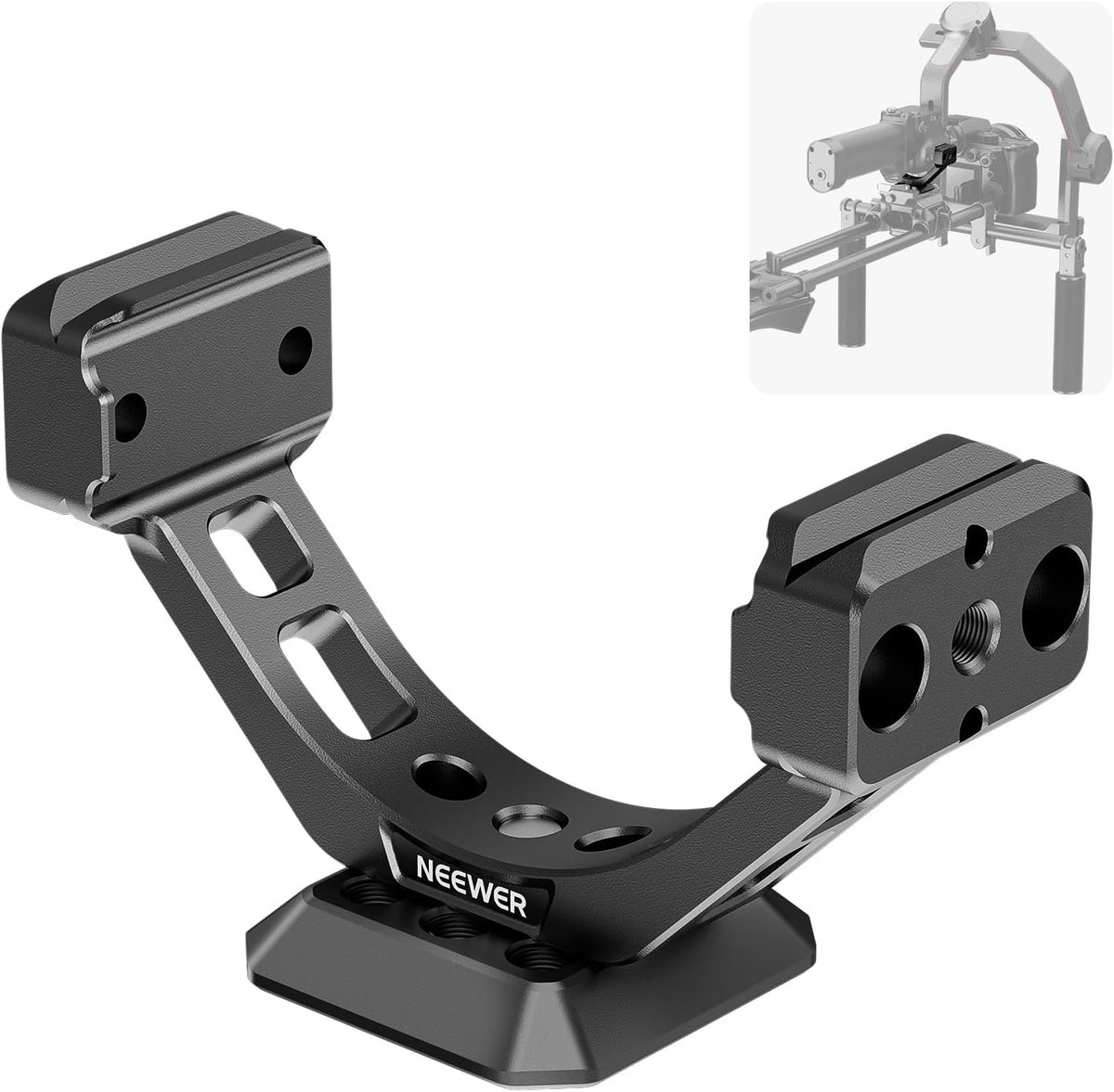 NEEWER Mount Adapter for RS3 Pro & RS4 Pro, Arca Type Quick Release Plate with NATO Rail Compatible with SmallRig Shoulder Rig V Mount Battery DJI RS 3 PRO RS 4 PRO Gimbal Stabilizer, GA030P
