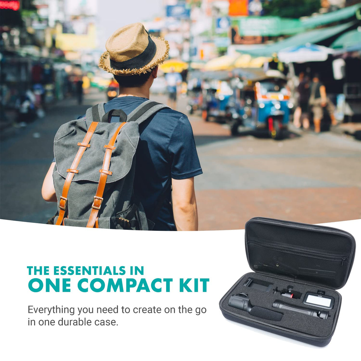 Movo uVlogger- Android/USB-C Compatible Vlogging Kit Smartphone Video Kit Accessories: Tripod, Mount, LED Light and Cellphone Shotgun Microphone