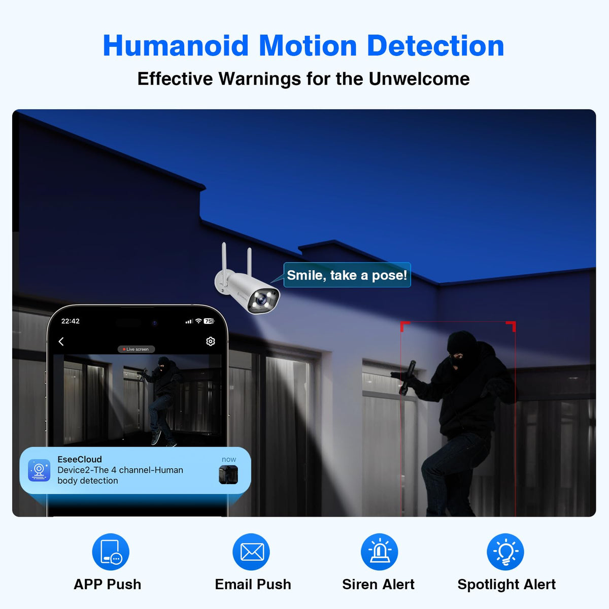 Cromorc Wireless Security Camera System with 16" Monitor Motion Detection Night Vision 2-Way Audio 4 Indoor Outdoor 5MP Camera Expandable 16CH NVR