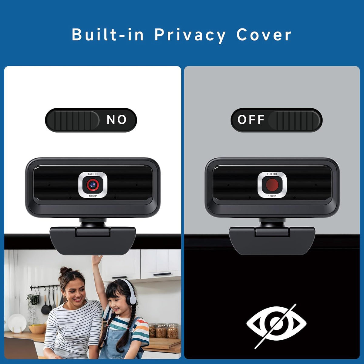Combess 1080P 2 Webcam for PC, Computer Camera for Desktop, Webcam with Tripod,USB Web Cam, Noise Reduction Mics