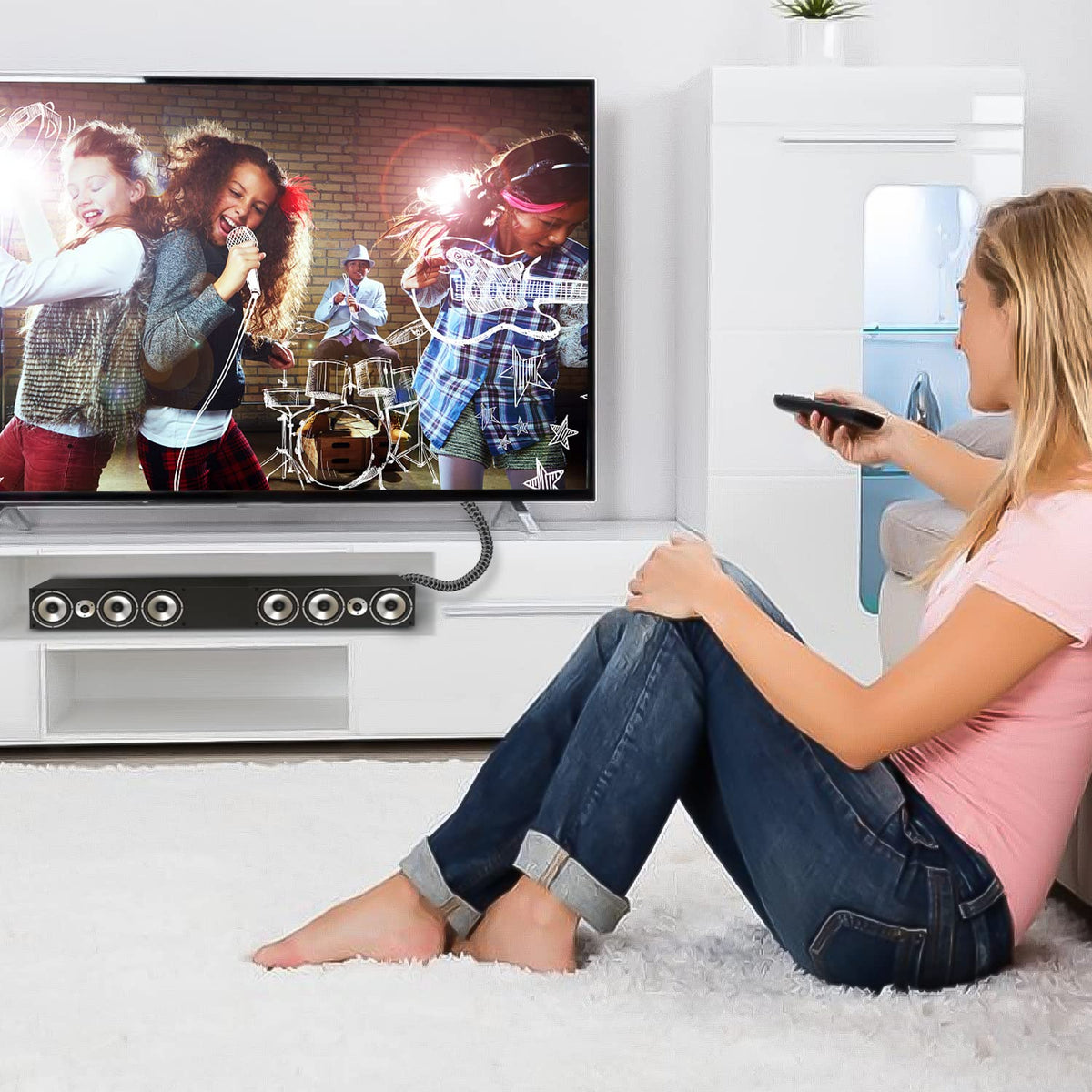 90 [25ft/8M] 360 EMK Degree Right Angle Optical Audio Cable - Rotatable Digital Toslink SPDIF Cable for Soundbar to TV