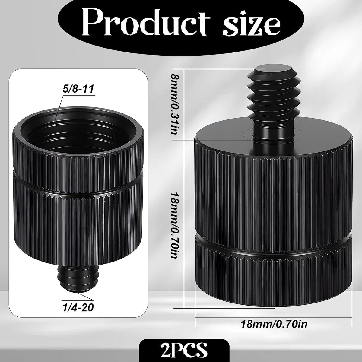 Exircy 2 5/8-11 1/4 PCS Tripod Adapter Laser Level Tripod Conversion Adapter Female to Male, Camera Tripods Adapters