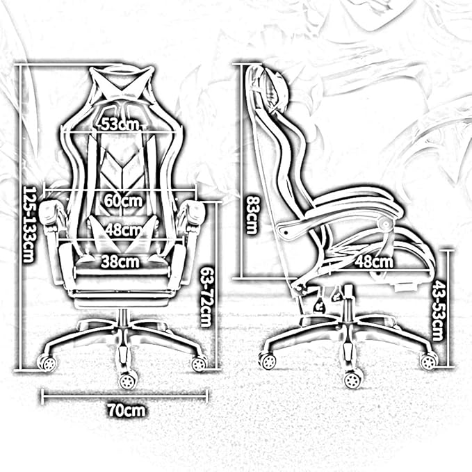Swivel Chair Gaming Chair Ergonomics Liftable with Footrest Office Chair Massage Lumbar Support Racing Chair for Student Dormitory OfficeRed