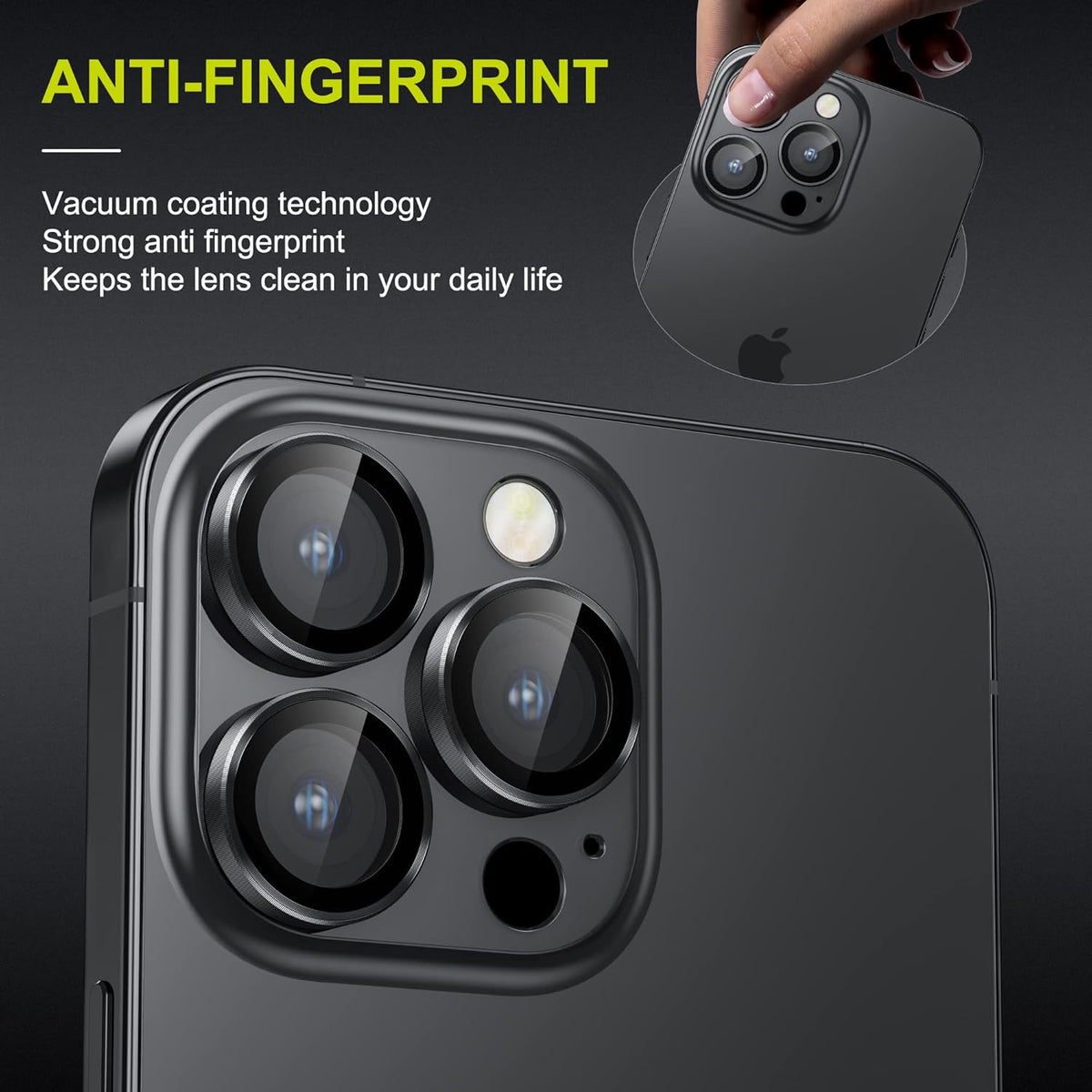 WSKEN for iPhone 14 Pro/iPhone 14 Pro Max Camera Lens Protector,[Night Shooting Mode] HD Tempered Metal Glass Camera Screen Protector Cover Film Accessories, Black + Colorful