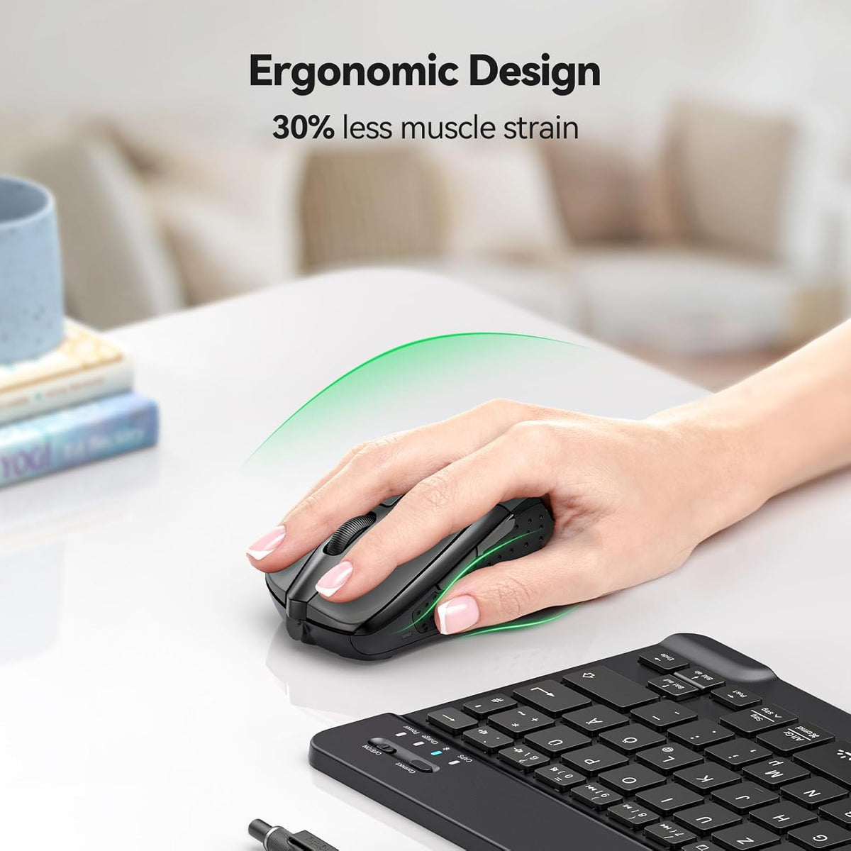 TECKNET Wireless Mouse for Laptop, Silent Mouse Quiet Click, Computer Mice Wireless, 6 Adjustable 4000 DPI Computer Mice