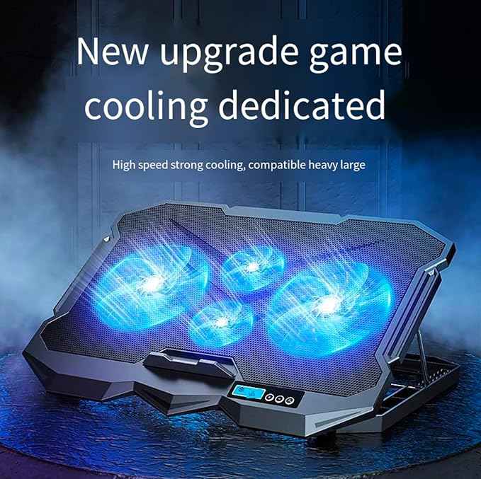 Cooling pad for Hp 256 15.6 inch G9 Gaming laptops Laptop Cooler with 4 Fans LCD Display Screen 4 Height 2 USB-A Port Laptop Stand