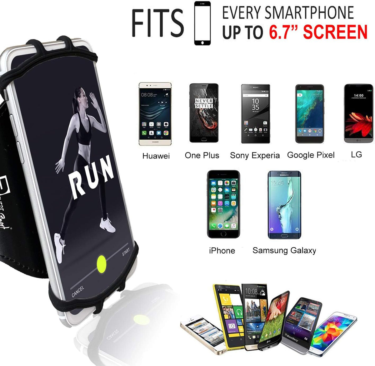 Universal Samsung Armband (Samsung Galaxy S25/S24/S23/S22/S21/S20/S10/A/J/Plus). Running Phone Holder