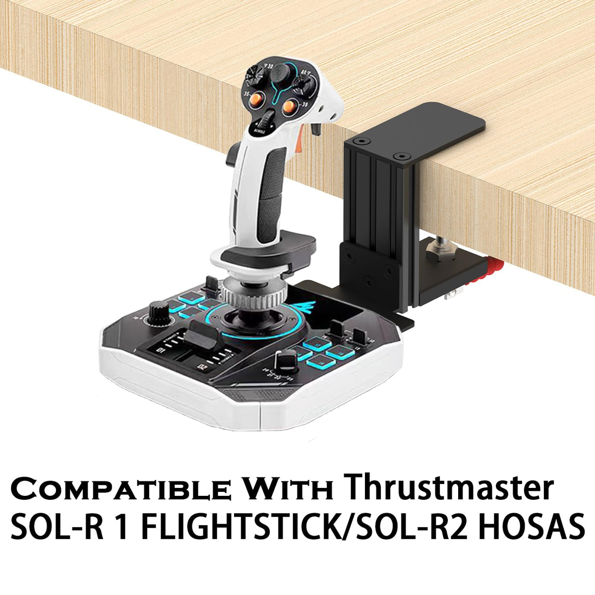 Flight Sim Game Joystick Desk Mount,Hotas Mount - Compatible with Thrustmaster T. Flight Hotas One/4/X,Sol-R2/Sol-R1,SimTask Farmstick,WINWING URSA MINOR Series,G Extreme 3D Pro,Turtle Beach VelocityOne Flightstick and PXN 2113 PRO