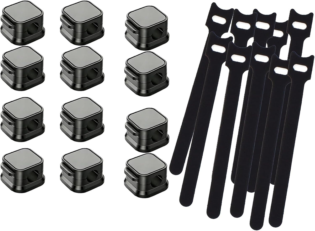 Htydjd 12 PCS Magnetic Cable Clips Cord Holder for Night Stand Magnetic Cable Organizer Desk Adhesive Cord Keepers