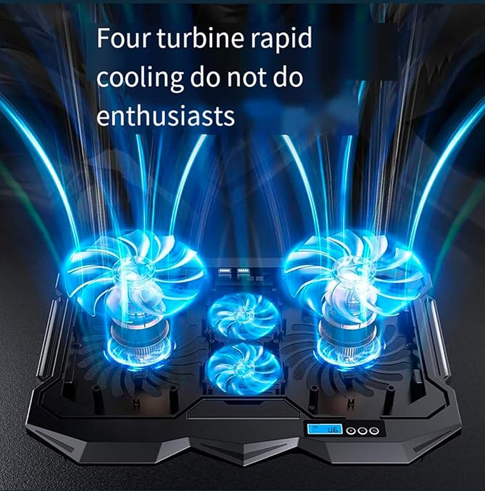 Cooling pad for Hp Stream 13-c020nr 13-c193nr 13-c110nr Gaming laptops Laptop Cooler with 4 Fans LCD Display Screen 4 Height 2 USB-A Port Laptop Stand