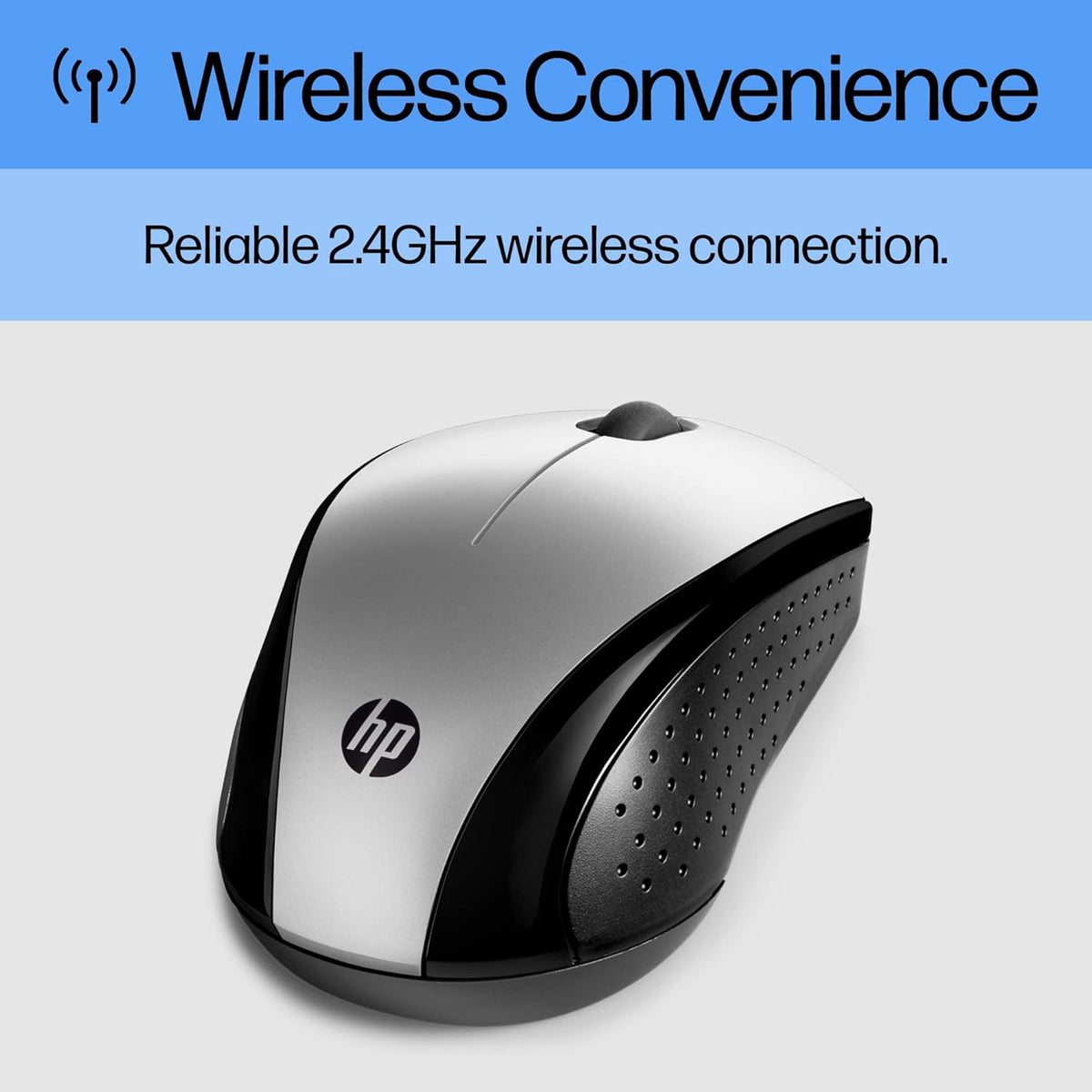 HP X3000 G3 15-Month 1600 XP,8, 11 (683N9AA#ABL) Wireless Mouse Silver, up to Battery,Scroll Wheel, Side Grips