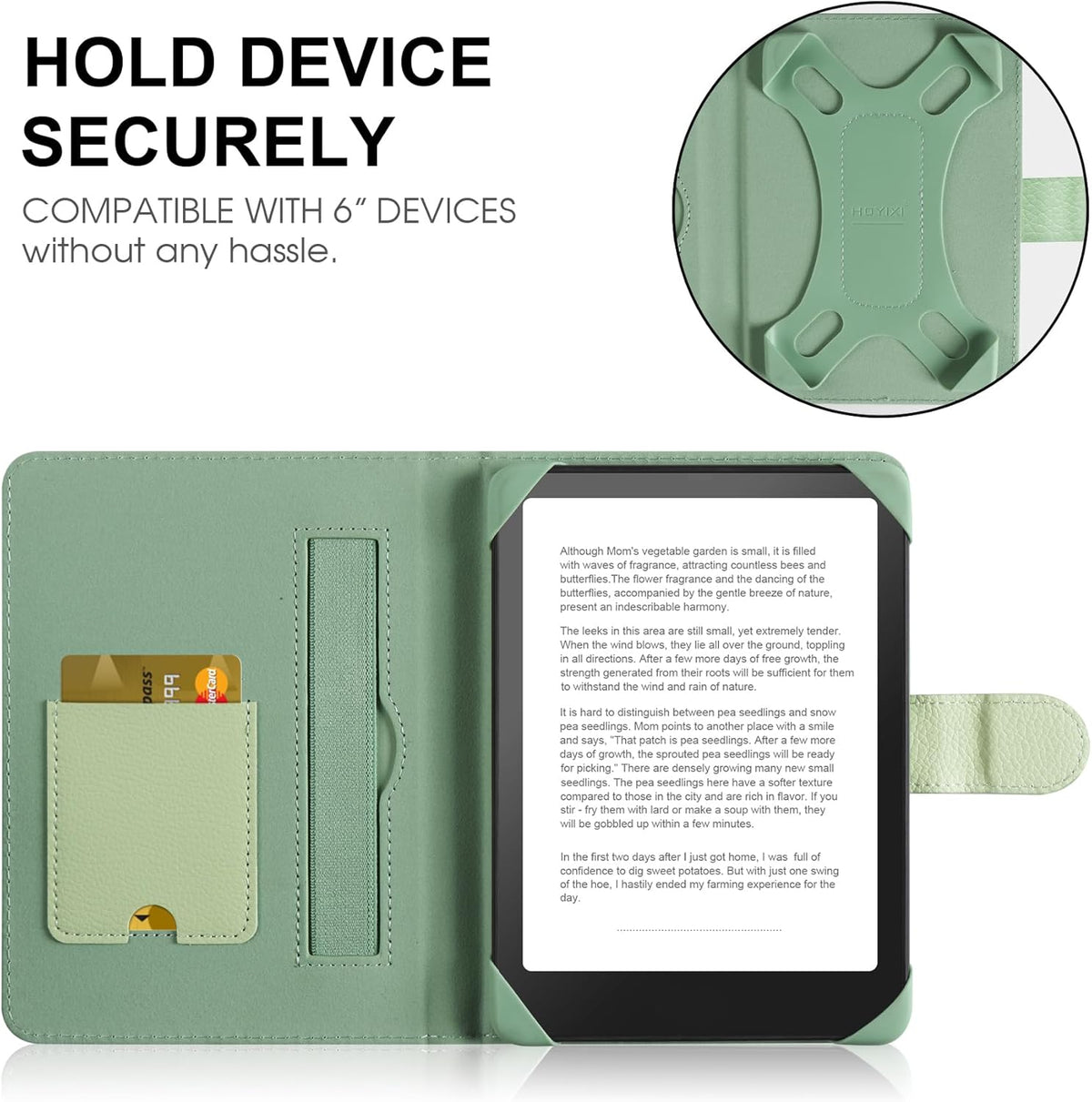 HoYiXi 6-inch Reader,6'' Universal Case for Kindle eReader Compatible with Kobo/Voyaga/Pocketbook/Tolino E-Book eReader