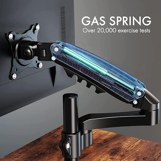 Spring LCD Monitor Arm with USB and Multimedia Ports for: Samsung 32 inch UJ59 4k Monitor (LU32J590UQNXZA) - UHD 3840 x 2160p 60hz 4ms AMD FreeSync Gaming HDMI DP Black