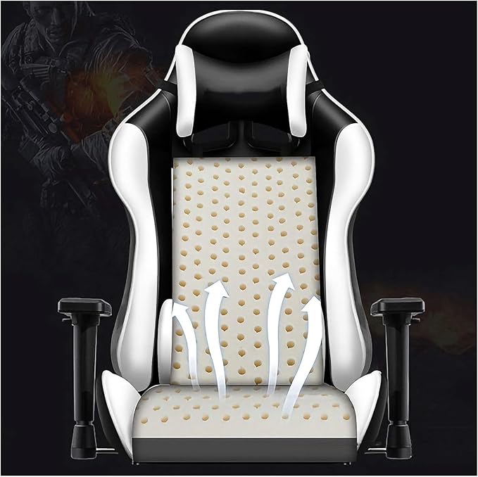 Chair Ergonomic Gaming Chair with Headrest and Breathable Skin-Friendly Mesh with Footrest Ergonomic Design PC Gaming Chair Desk Chair Executive (Color : Light Green Size : Red)