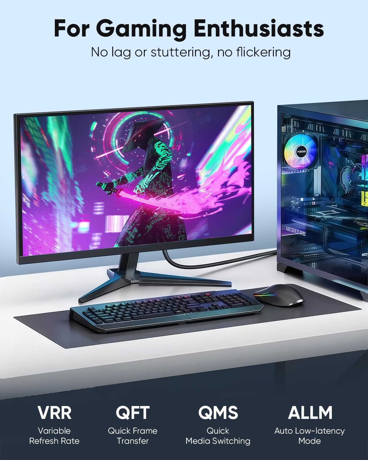 8K 2.1 6FT, 3D, HDR10+, HDR10+, Dolby PS5, PS4, HDMI Cables High Speed HDMI Gaming Monitor Cord Support eARC, Vision