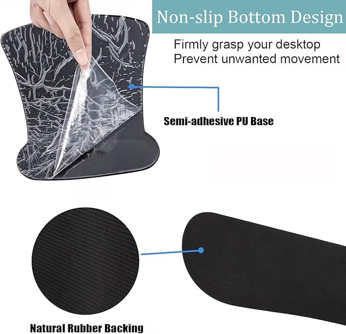 Mouse Wrist Rest and Keyboard Wrist Rest Pad+ Coaster Set Non-Slip Rubber Base Smooth Surface Ergonomic Gaming Mouse Pad for Easy Typing and Pain Relief Divination Black Cat