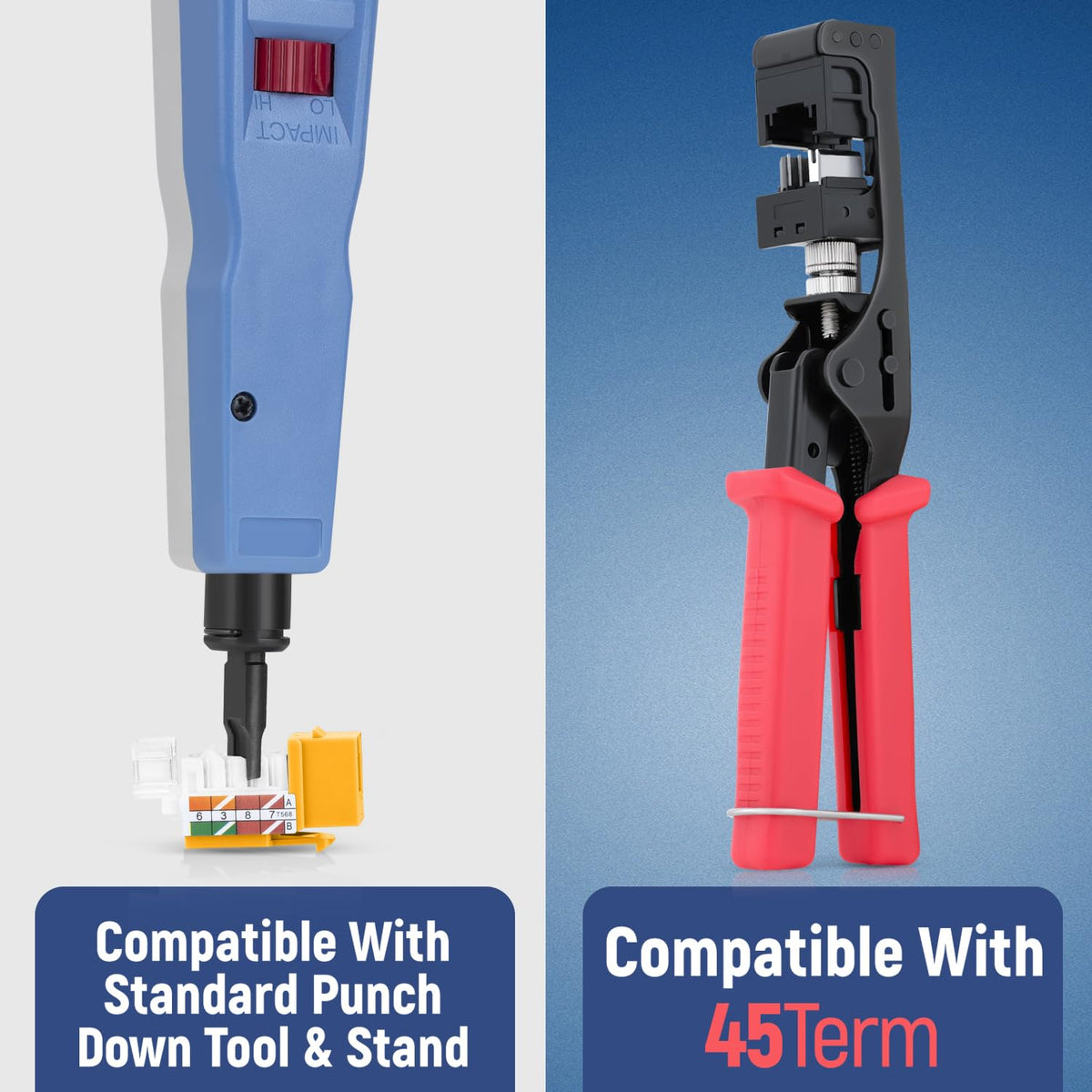 Everest 45° Angled RJ45 Cat6A Keystone Jacks 50-Pack in Yellow - Slim Profile Female RJ45 Connectors - Cat 6A Keystone Jack - Compatible with 45° Angled Speed Termination Tool - 45Term (B0BL3GS7ZY)