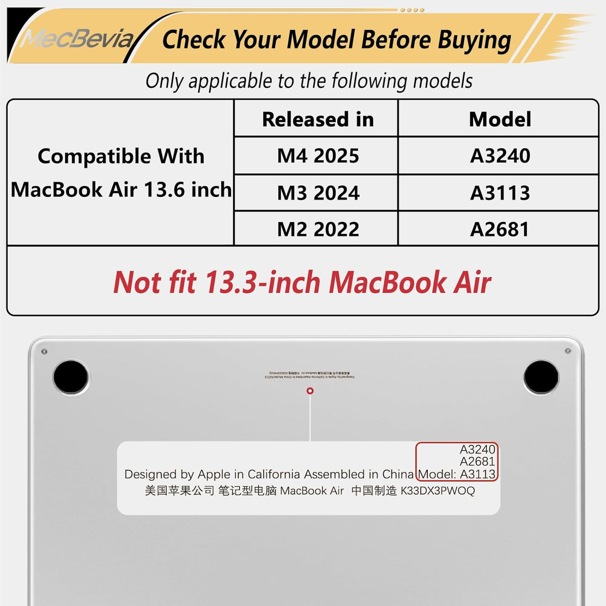 Compatible with MacBook Air 13.6 inch Case, M4 A3240/M3 A3113/M2 A2681 (Released 2025 to 2022), Hard Shell, Keyboard Cover, Screen Protector, Webcam Cover & Type-C Adapter, Vector Flower3