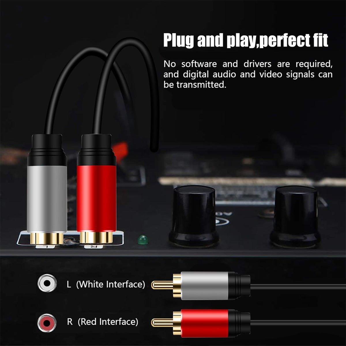 2RCA 2RCA 6Ft, 2 2 (6Ft/1.8M) Tan QY to Cable Gold-Plated RCA Male to RCA Male Stereo Audio Cable for Home Theater