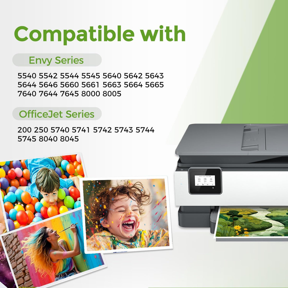 62XL Ink Cartridges Black and Color Replacement for HP 62 XL Hp62XL Cartridge for Envy 5660 7640 7645 5540 5549 OfficeJet 5745 5740 5741 8040 (2 Pack)