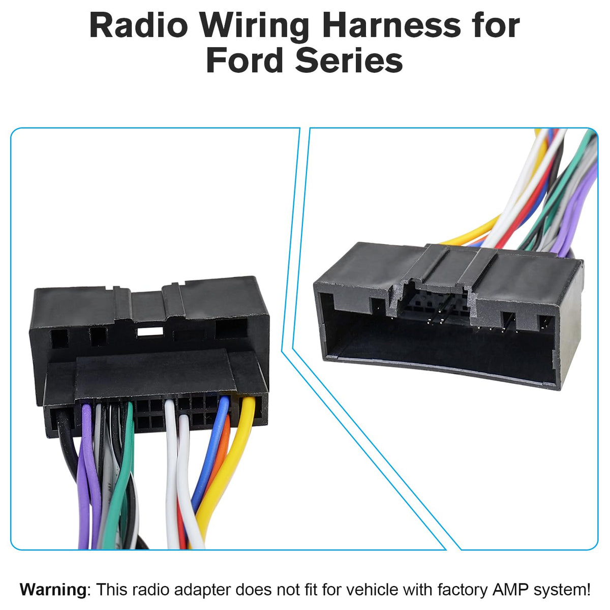 16Pin-24Pin F-150 F-250 F-350 Radio Wiring Harness Kit Stereo Wire Harness Connector Compatible with Ford Focus Fusion