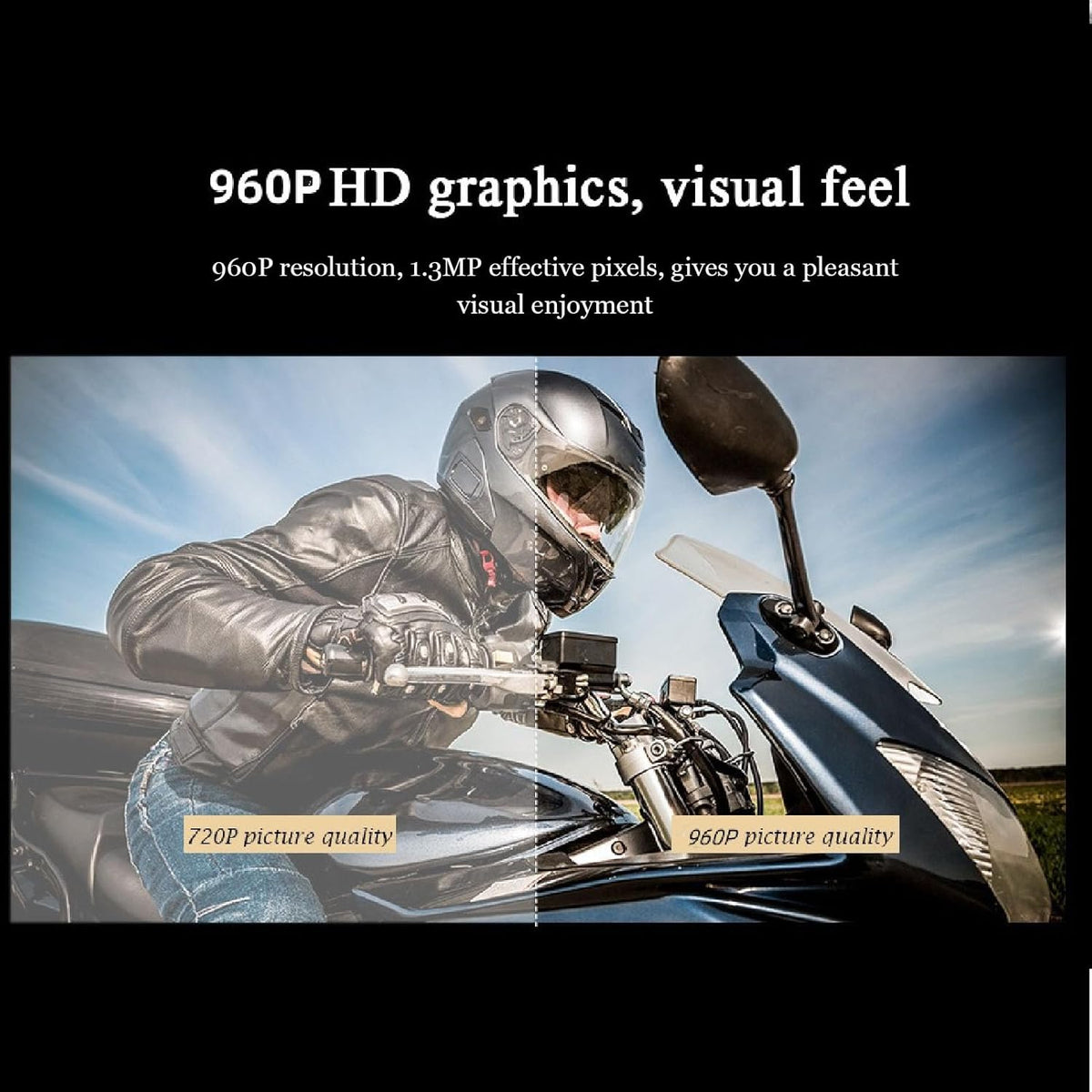 960P 170 Bike Motorcycle Helmet Camera, Sports Action Camera Wide Angle Motorcycle Video DV Camcorder, Bike Video