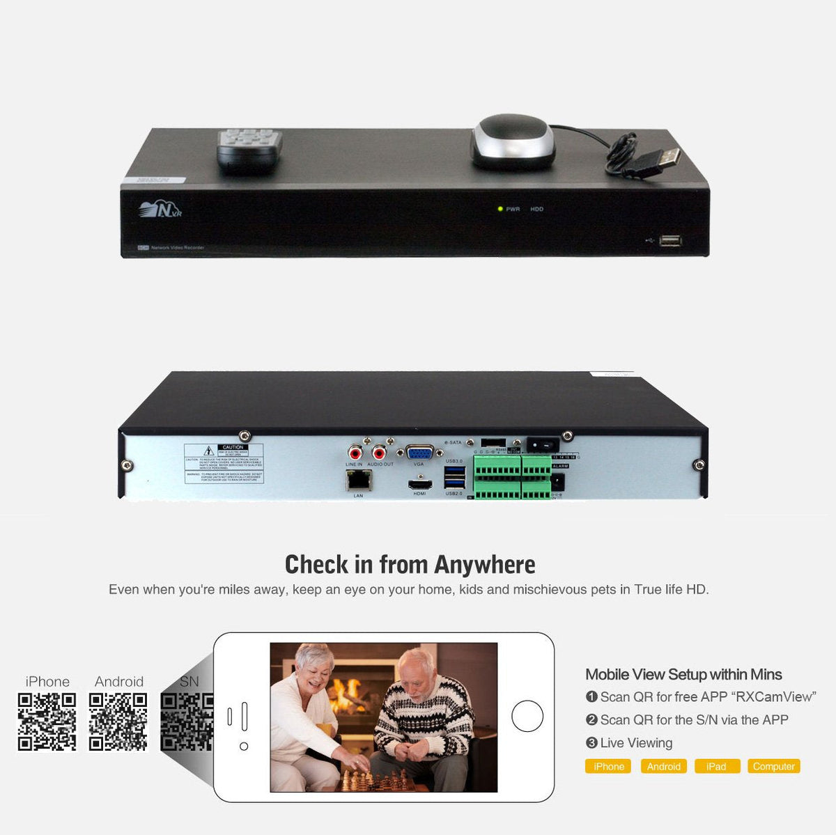 GW Security 32 Channel 4K 12MP NVR Video Recorder Alone (GW5532NSN)