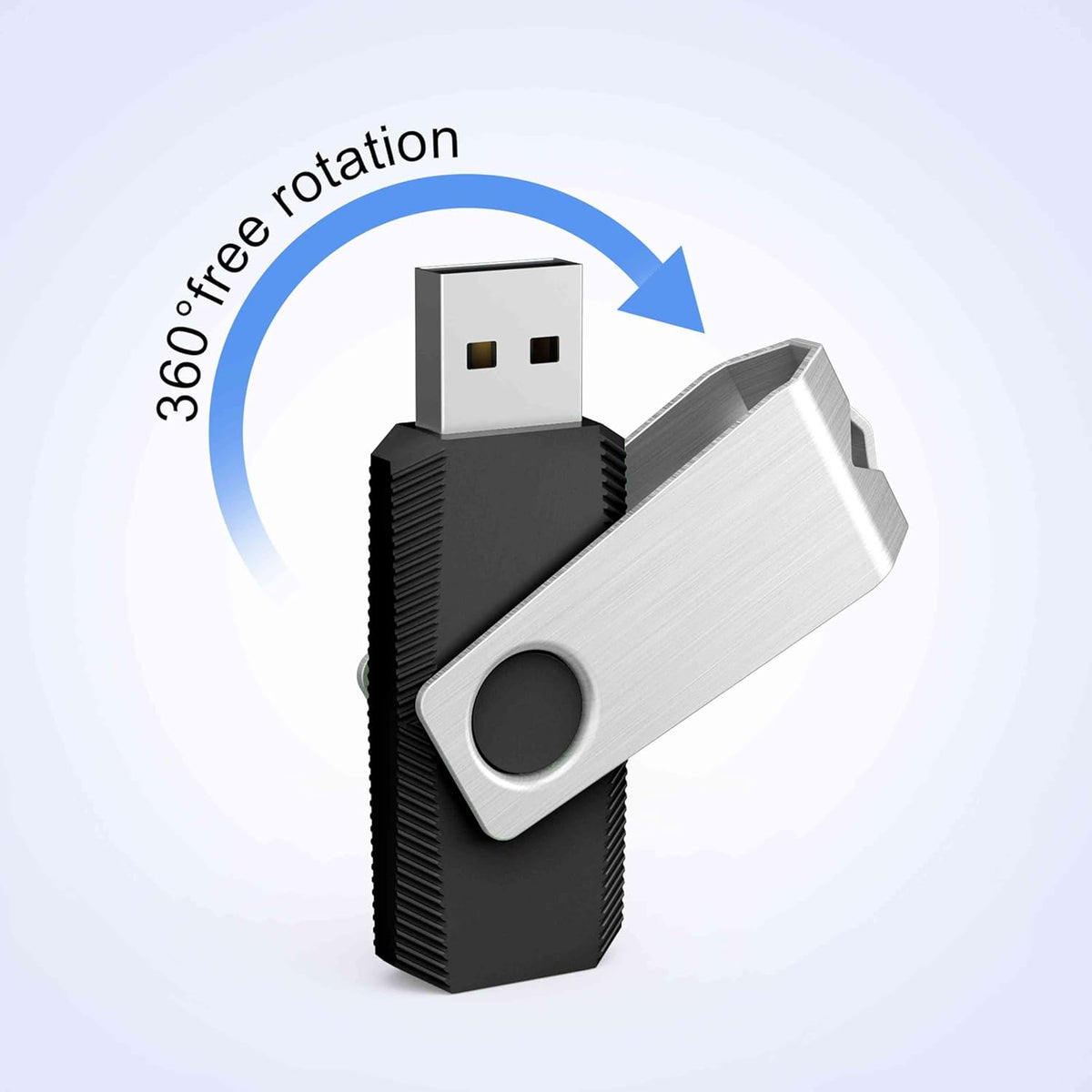 TOPESEL 20PCS 2GB Bulk USB 2.0 Flash Drive Swivel Memory Stick Thumb Drives Pen Drive (2G, 20 Pack, Black)