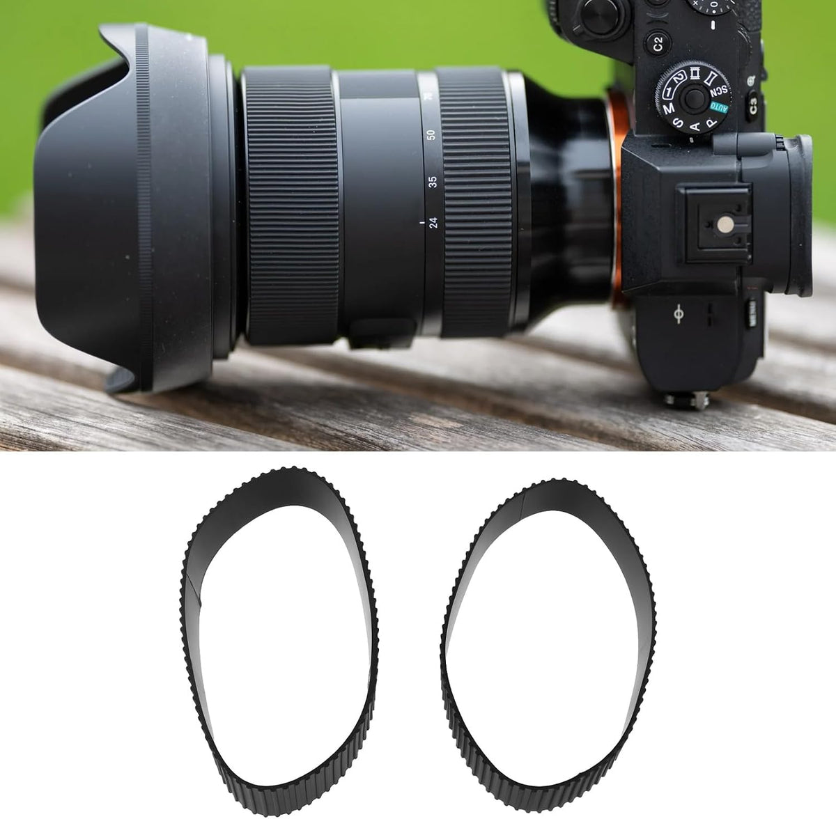 1 Set 24-70mm F/2.8 Camera Lens Zoom and Focusing Rubber Rings Compatible with Sigma DG DN Art