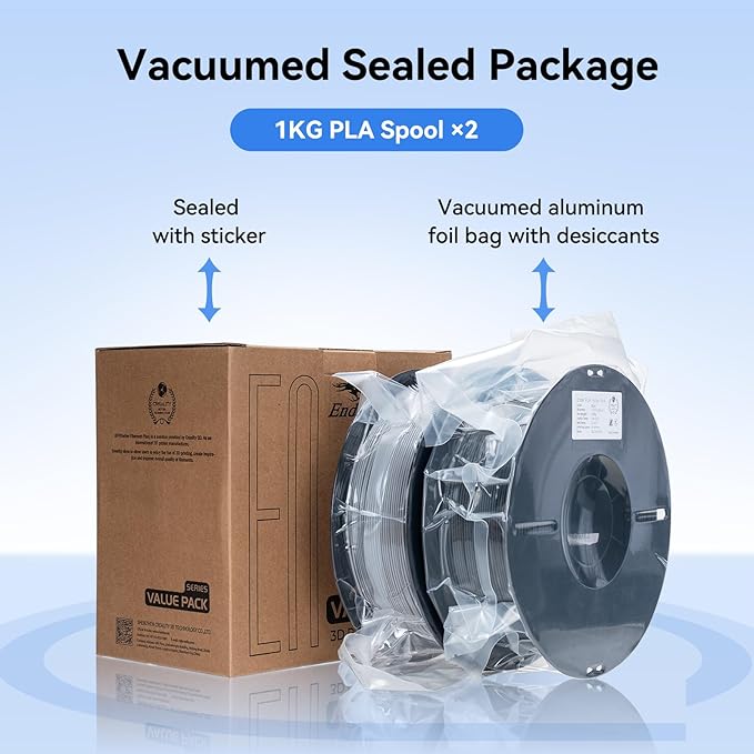 Creality PLA Filament 1.75mm PLA 3D Printer Filament 2kg Cardboard Spool (4.4lbs) Dimensional Accuracy +/- 0.02mm Fit Most FDM Printer (Red &amp Blue 2-Pack)