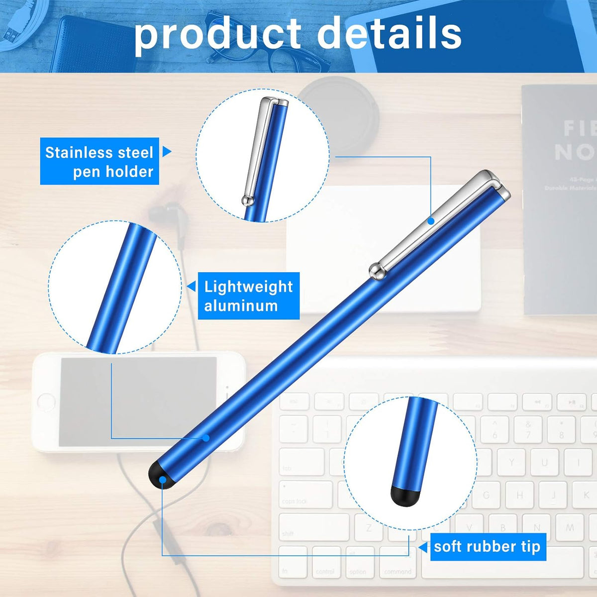 Outus 130 Pcs Stylus Pens for Touch Screens Universal Slim Capacitive Stylus Digital Pen Compatible with Phone, Android, Phone, Tablet, Most Devices with Capacitive Touch Screen, 10 Colors