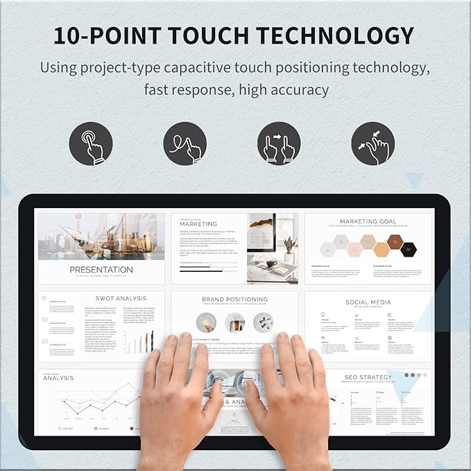 27 inch Android 12 Touchscreen Monitor Tablet 16:9 FHD 1080P WiFi &amp BT Built-in Speakers RK3588 4GB RAM &amp 64GB ROM Smart Board for Classroom Meeting &amp Game