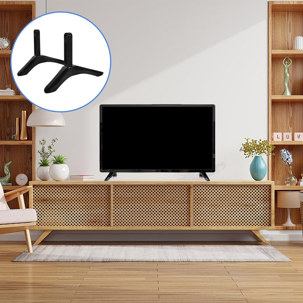 ifundom Tv Bracket and Replacement Tv Stand with Screws for Flat Screen Televisions for Home and Office Use