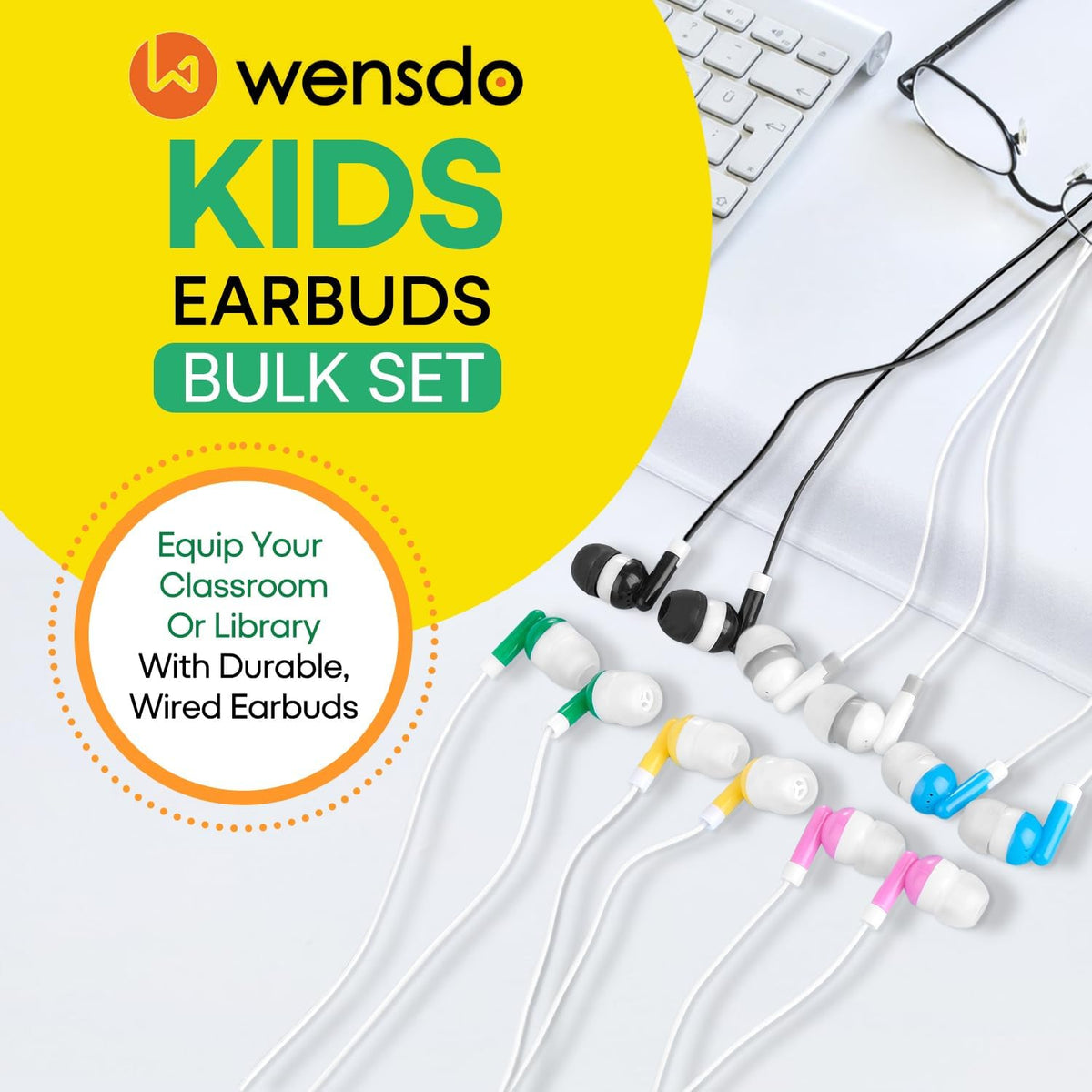 60 Pack 3.5 mm Earbud Bulk Kids Headphone for Classroom School, Wholesale Class Room Students Wired Earphones with Jack