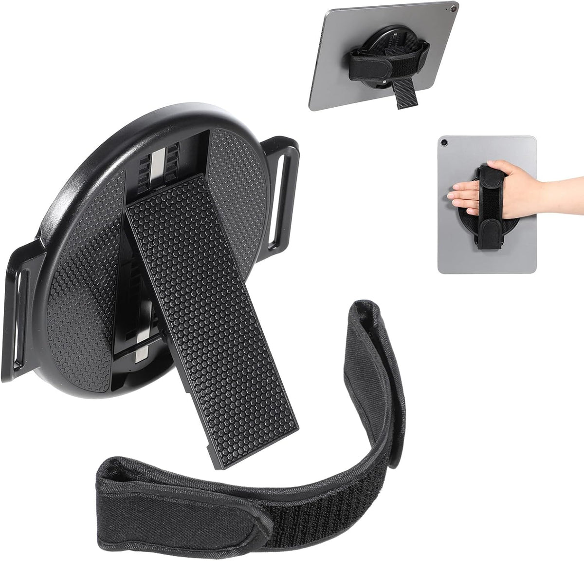 Hpmjz 360 7-11" Tablet Stand with Hand Strap Universal Tablet Hand Strap Holder Degree Rotating Sticky Tablets Stand