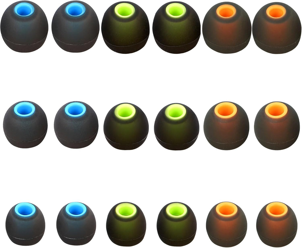 Silicone Replacement Earbud Tips Ear Tips Fit Most in-Ear Earbuds(Inner Hole 3.8mm -5.1mm) Headphone Rubber Tips Earbud Covers 9 Pairs S M L