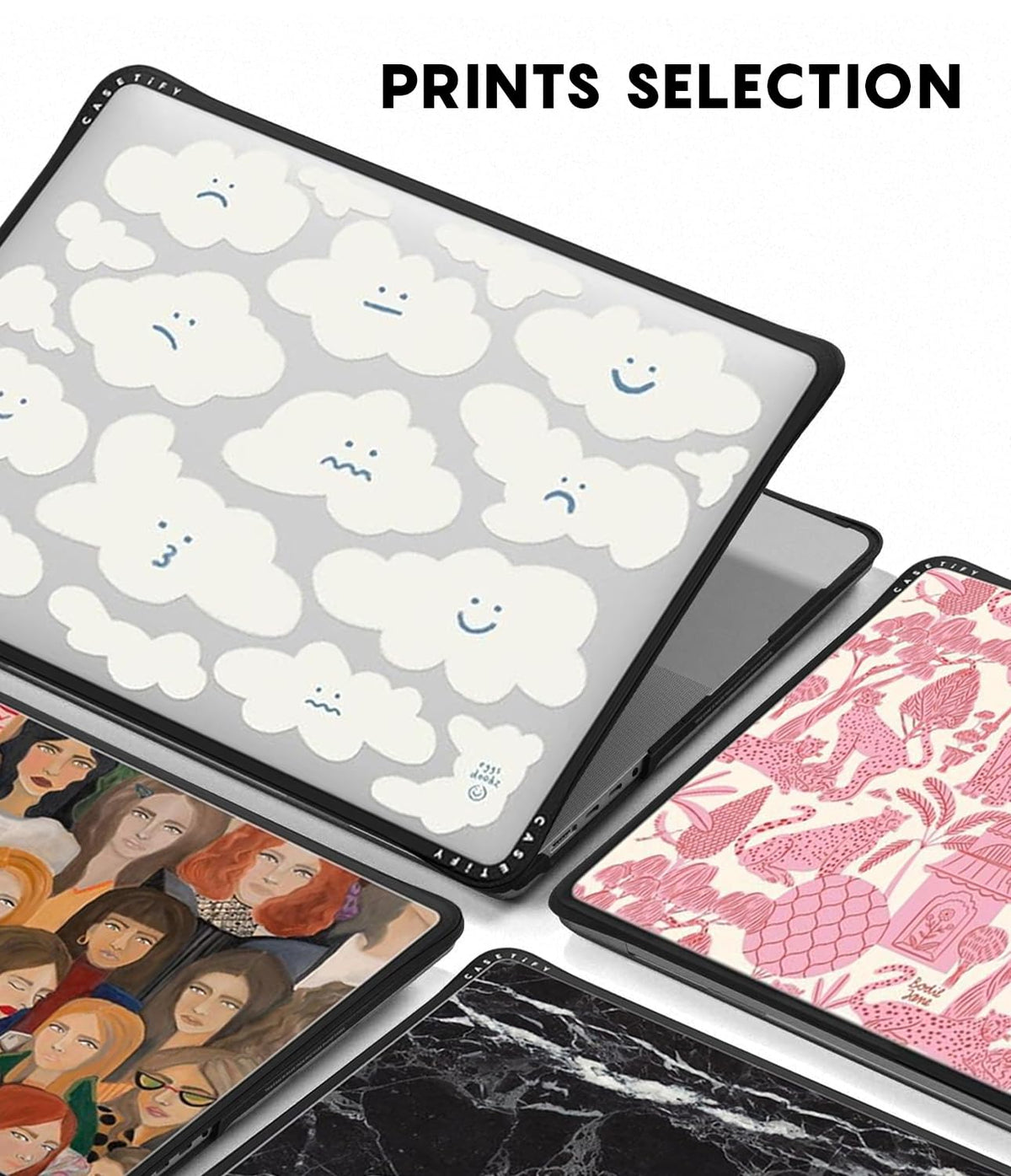 CASETiFY Impact MacBook Air 13.6" (M2-M5) Case [Cushioned Impact Corners/Scratch-Resistant/Anti-Slip Grip] - Stargazer Lily - Clear Black