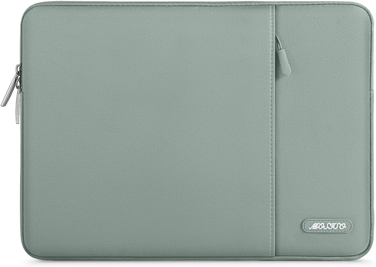 MOSISO Laptop Case 15 inch, 15 inch Laptop Sleeve Compatible with MacBook Air 15 M4 A3241 M3 A3114 M2 A2941 2025 2024 2023,Dell XPS 15,Polyester Vertical Computer Sleeve Bag with Pocket, Antique Green
