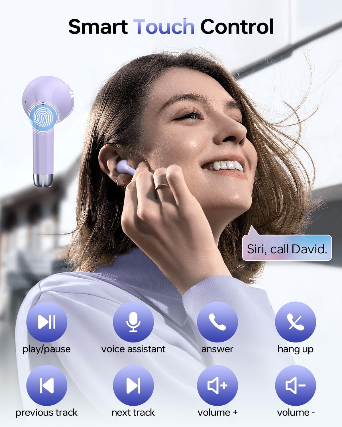 Wireless Earbuds Bluetooth 5.3 Ear Buds, Bluetooth Headphones with LED Display Charging Case, IPX7 Waterproof in-Ear Earphones with Mic for Phone Tablet Sports