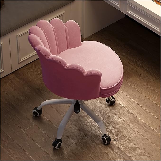 Adjustable Office Computer Chair with Armrest Office Chair Office Pink Study Home Game Chair Swivel Lift Bedroom Chair(Gray-White)