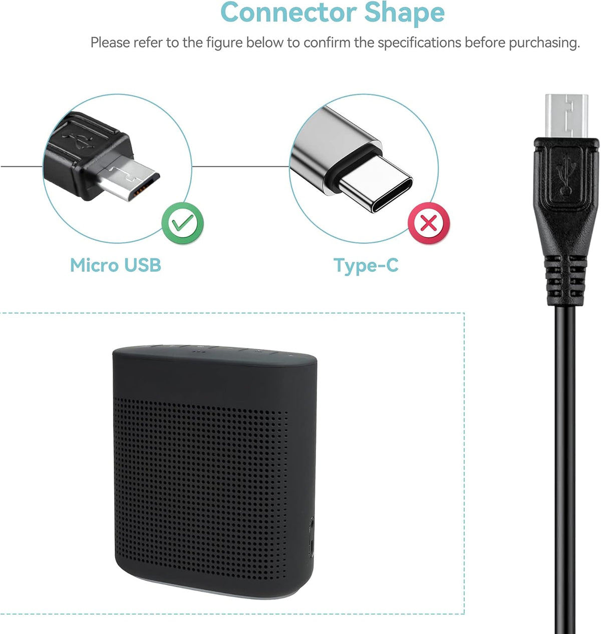 (6FT) iBT88 USB DC Power Charger Cable Cord Lead for iHome Jambox Bluetooth Speaker BX